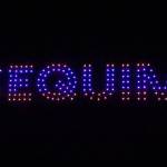 Sequim Gazette file photo by Michael Dashiell / Sequim Sunshine Festivals Illuminated Drone Show, seen here in 2024 spelling out Sequim with 300 drones, returns this weekend at 7 p.m. Saturday, March 8 in Carrie Blake Community Park.