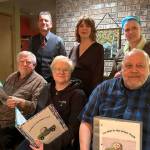 Photo courtesy of Port Angeles Community Players| The cast for The Man in the Green Truck is, from left, top row: Rick Mischke, Rebecca Gilbert and Mary Kaye OBrien, all of Port Angeles; and from left, bottom row: Rich Hendricksen (Sequim), Susan Bjork (Port Angeles), and Steve Henrickson (Sequim). The play was written by Sequim resident John Bertholl.