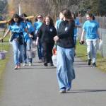 Photo by John Pehrson/ Sequim High schoolers walk along the Olympic Discovery Trail on March 1 for Walk for Water, a fundraiser for a well in a Ghana village.