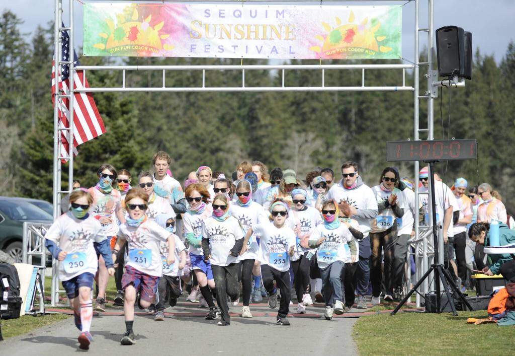 Sequim Gazette photo by Matthew Nash/ Organizers of the Sun Fun Color Run said there were a record number of participants this year with 622.