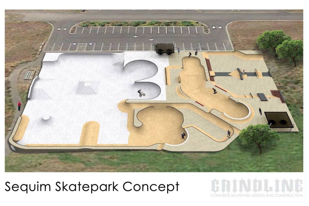 Photo courtesy Sequim Youth Skate Park Foundation/ Mark Simpson worked for years to raise funds to remodel and expand the Sequim Skate Park. He died in April 2024, and on March 10 Sequim City Councilors agreed to rename the current park after him. His family and friends are considering next steps for a commemorative plaque or sign. In 2017, estimates to remodel the park with this design were $700,000-$1 million.