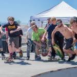 Sequim Gazette file photo by Emily Matthiessen/ Mark Simpson, top center with microphone, leads a race at the Sequim Skate Park in June 2022 as part of a benefit for the Sequim Youth Skate Park. He and others raised about $25,000 since 2016 towards an effort to remodel the park.