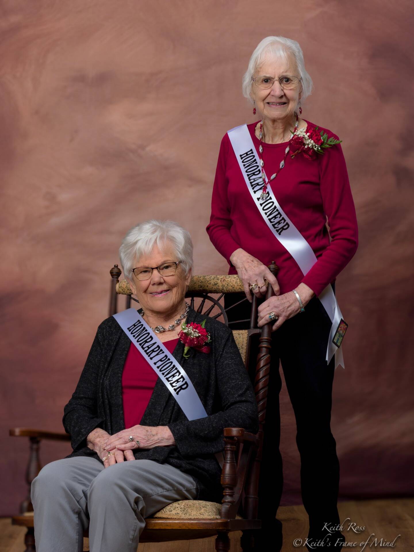 Photo by Keith Ross, Keiths Frame of Mind/ Sisters Betty Ellis Kettel, sitting, and Janet Ellis Duncan are two of the four Honored Pioneers for the Sequim Irrigation Festival.