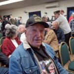 Sequim Gazette photo 
by Emily Matthiessen
Ed Hayko was among those who received a Vietnam veteran lapel pin during a packed-house ceremony honoring the service of Vietnam veterans at Sequims American Legion, Jack Grennan Post #62 on Saturday. The words A Grateful Nation Thanks and Honors You are embossed on the back of the pins, with an eagle set against the flag with a blue circle and laurel wreath and the words Vietnam War Veteran around it.