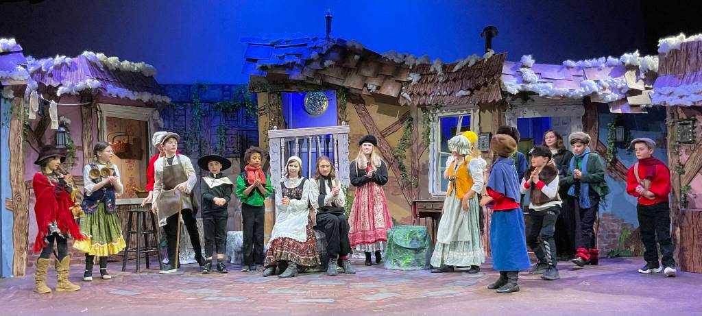 Photo courtesy of Judy Griffin/ Young thespians perform on OTAs main stage last Saturday in the play Stones, two folktales dramatized by Collee Neuman.