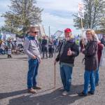 Sequim Gazette photo by Emily Matthiessen/ According to a clicker count by volunteers with Sequim Indivisible, 1298 people turned out by 11:45 a.m., with nearly 1400 people counted by 2:00 p.m. during Sequims version of the Hands Off  protests held across the nation and in other countries on Saturday. The protest was peaceful and orderly, according to police, organizers and protesters and featured a range of protest signs.