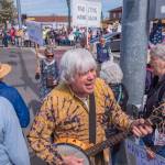 Sequim Gazette photo by Emily Matthiessen/ According to a clicker count by volunteers with Sequim Indivisible, 1298 people turned out by 11:45 a.m., with nearly 1400 people counted by 2:00 p.m. during Sequims version of the Hands Off  protests held across the nation and in other countries on Saturday. The protest was peaceful and orderly, according to police, organizers and protesters and featured a range of protest signs.