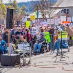 Sequim Gazette photo by Emily Matthiessen/ According to a clicker count by volunteers with Sequim Indivisible, 1298 people turned out by 11:45 a.m., with nearly 1400 people counted by 2:00 p.m. during Sequims version of the Hands Off  protests held across the nation and in other countries on Saturday. The protest was peaceful and orderly, according to police, organizers and protesters and featured a range of protest signs.