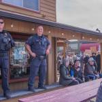 Sequim Gazette photo by Emily Matthiessen/ According to a clicker count by volunteers with Sequim Indivisible, 1298 people turned out by 11:45 a.m., with nearly 1400 people counted by 2:00 p.m. during Sequim's version of the "Hands Off " protests held across the nation and in other countries on Saturday. The protest was peaceful and orderly, according to police, organizers and protesters and featured a range of protest signs.