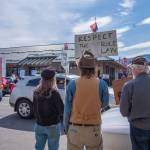 Sequim Gazette photo by Emily Matthiessen/ According to a clicker count by volunteers with Sequim Indivisible, 1298 people turned out by 11:45 a.m., with nearly 1400 people counted by 2:00 p.m. during Sequim's version of the "Hands Off " protests held across the nation and in other countries on Saturday. The protest was peaceful and orderly, according to police, organizers and protesters and featured a range of protest signs.