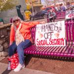Sequim Gazette photo by Emily Matthiessen/ According to a clicker count by volunteers with Sequim Indivisible, 1298 people turned out by 11:45 a.m., with nearly 1400 people counted by 2:00 p.m. during Sequim's version of the "Hands Off " protests held across the nation and in other countries on Saturday. The protest was peaceful and orderly, according to police, organizers and protesters and featured a range of protest signs.