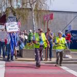 Sequim Gazette photo by Emily Matthiessen/ According to a clicker count by volunteers with Sequim Indivisible, 1298 people turned out by 11:45 a.m., with nearly 1400 people counted by 2:00 p.m. during Sequim's version of the "Hands Off " protests held across the nation and in other countries on Saturday. The protest was peaceful and orderly, according to police, organizers and protesters and featured a range of protest signs.