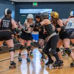 Sequim Gazette photo by Emily Matthiessen/ The Scandals second bout of the season, in Sequim against Tacomas Dockyard Roller Derby team Undertow, resulted in a 158-132 loss.