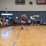 Sequim Gazette photo by Emily Matthiessen/ The Scandals second bout of the season, in Sequim against Tacomas Dockyard Roller Derby team Undertow, resulted in a 158-132 loss.