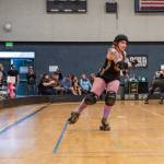 Sequim Gazette photo by Emily Matthiessen/ The Scandals second bout of the season, in Sequim against Tacomas Dockyard Roller Derby team Undertow, resulted in a 158-132 loss.