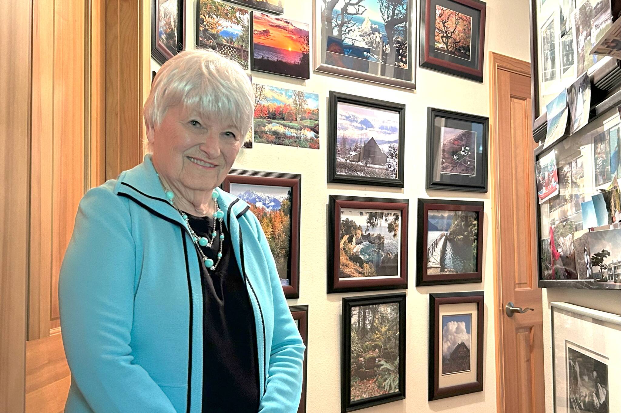 Sequim Gazette photo by Matthew Nash
Each photo has a story for Judy Larimore, 85, of Sequim who has been photographing the world around her for 75 years. Its always been part of me; its like my right hand, Larimore said. Some of her art is on display at the Field Arts & Events Hall through May 17.