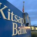 Sequim Gazette photo by Matthew Nash/ A robber took an unknown amount of money from Kitsap Bank in Sequim on April 9. Sequim Police Department reports the unidentified suspect remains at large as of Wednesday night and they continue to investigate the crime.