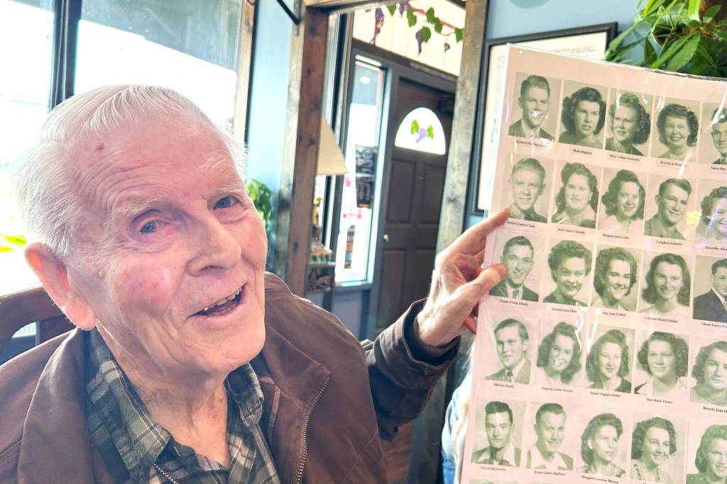 Sequim Gazette photo by Matthew Nash/ Robert Bob Clark said he graduated from Sequim High School in 1947 at age 15. In sixth grade, there were no other students in his class, so he took sixth grade in the morning and seventh grade in the afternoon, he said.