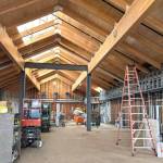 Photo courtesy NOLS 
In late March, representatives with the North Olympic Library System reported that drywall continues to go up inside the renovated Sequim Library. However, delivery delays for some windows and other elements have pushed the facilitys opening to late July or early August.