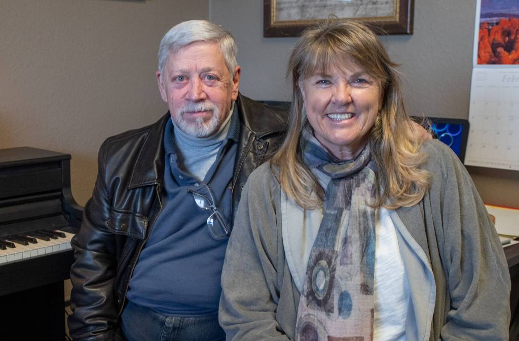 Sequim Gazette photo by Emily Matthiessen/ Local musician Don Fristoe counts pianist Dawn Martin as a friend and performance mentor.