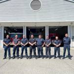 Photo courtesy Clallam County Fire District 3/ Members of Clallam County Fire District 3s A-shift include, from left: firefighter/paramedic Casey Sires; firefighter/EMT Jared Romberg; Captain Kjel Skov; Battalion Chief Chris Turner; Captain Bryan Swanberg; firefighter/paramedic Leonard Horst; firefighter/paramedic Chase Laubach; and firefighter/EMT Jaisal White.