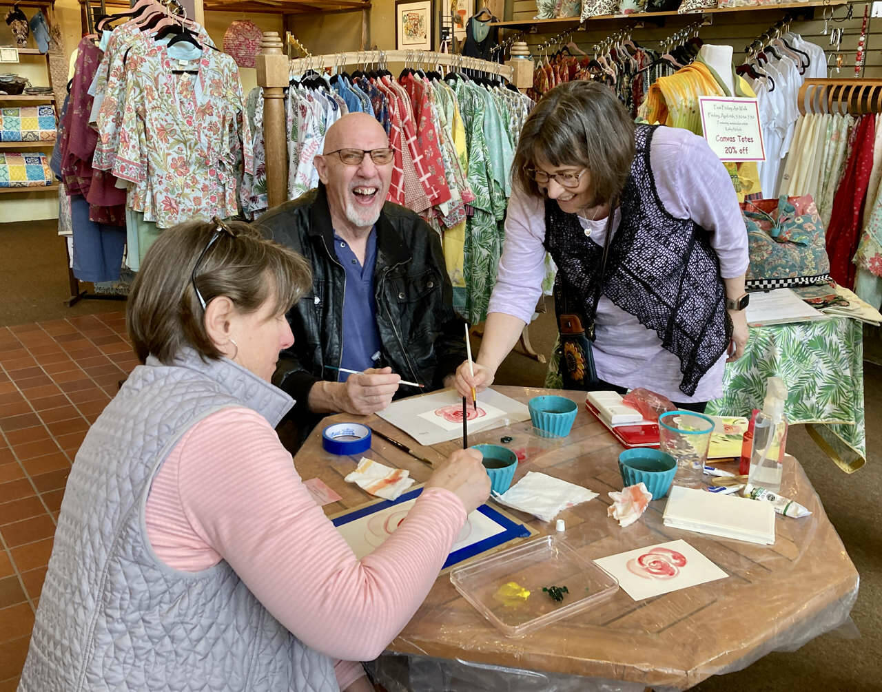 Photo courtesy of Renne Emiko Brock| First Friday Art Walk Sequim participants can enjoy a hands-on experience at Pondicherri, 121 E. Washington St.