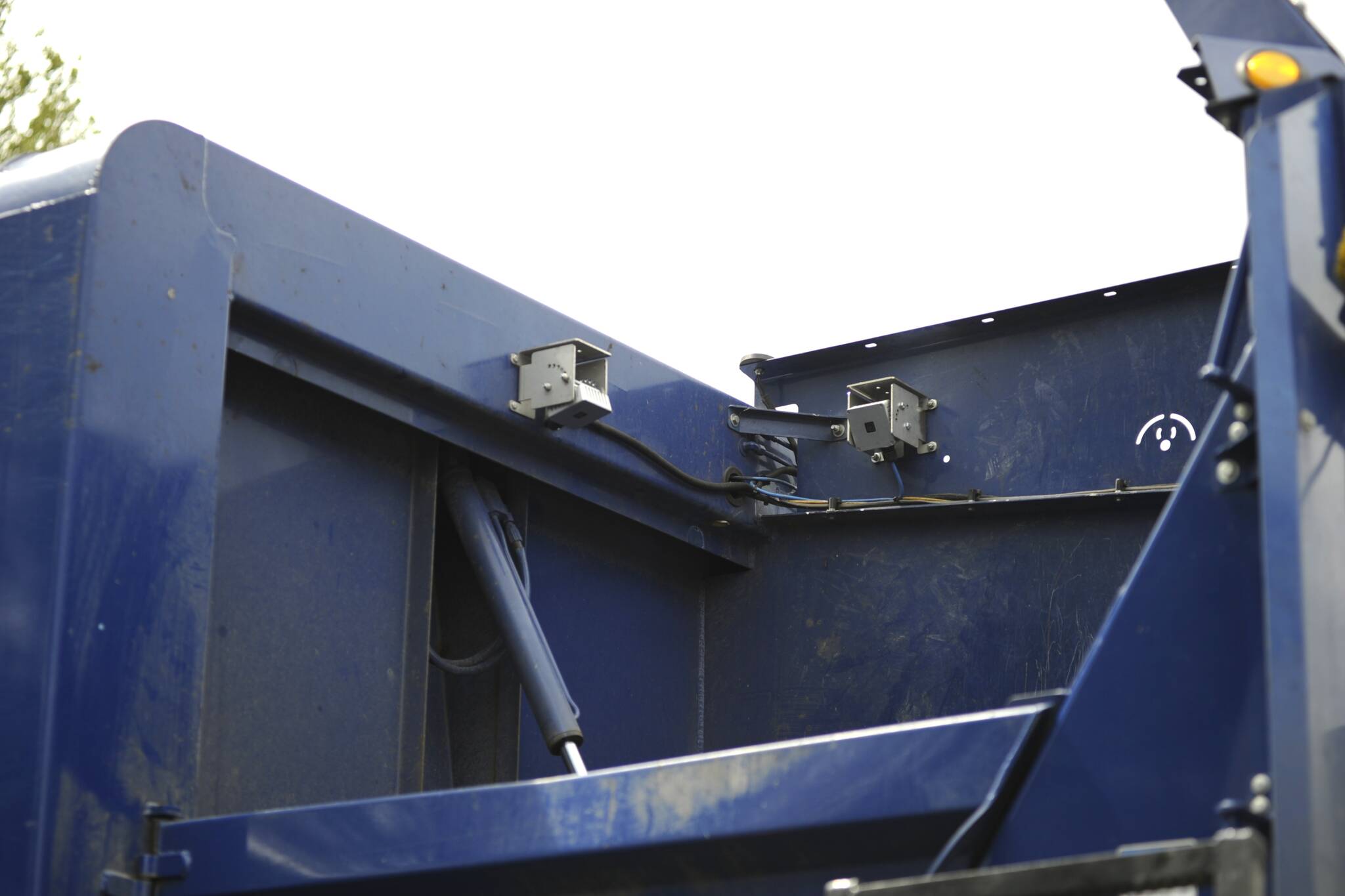 Sequim Gazette photo by Matthew Nash/ New cameras inside three recycling trucks with Olympic Disposal look for contaminated items in recycling under a new educational program. Residents will be notified of the items that cannot be recycled with a picture of the item(s), staff said.