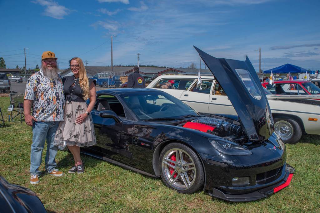 Sequim Gazette photo by Emily Matthiessen/ Jeffrey and Amanda Gerhard took Jeffreys 2007 Z06 Chevrolet Corvette to the Irrigation Festival Car Show for the first time this year. Jeffrey said he has owned this, his dream car for a year.