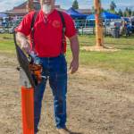 Sequim Gazette photo by Emily Matthiessen/ Andy Hodder of Buckley was a contestant at Saturdays Logging Show in Sequim.