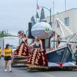 Sequim Gazette photo by Emily Matthiessen/ The Irrigation Festival Royalty spread cheer during Sequims Irrigation Festival Parade.