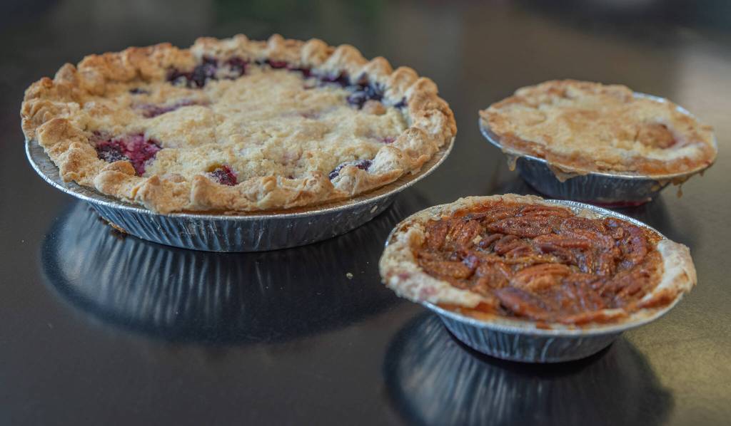 Sequim Gazette photo by Emily Matthiessen/ Donuts, Cakes and More Bakery in Sequim features a variety of pies.