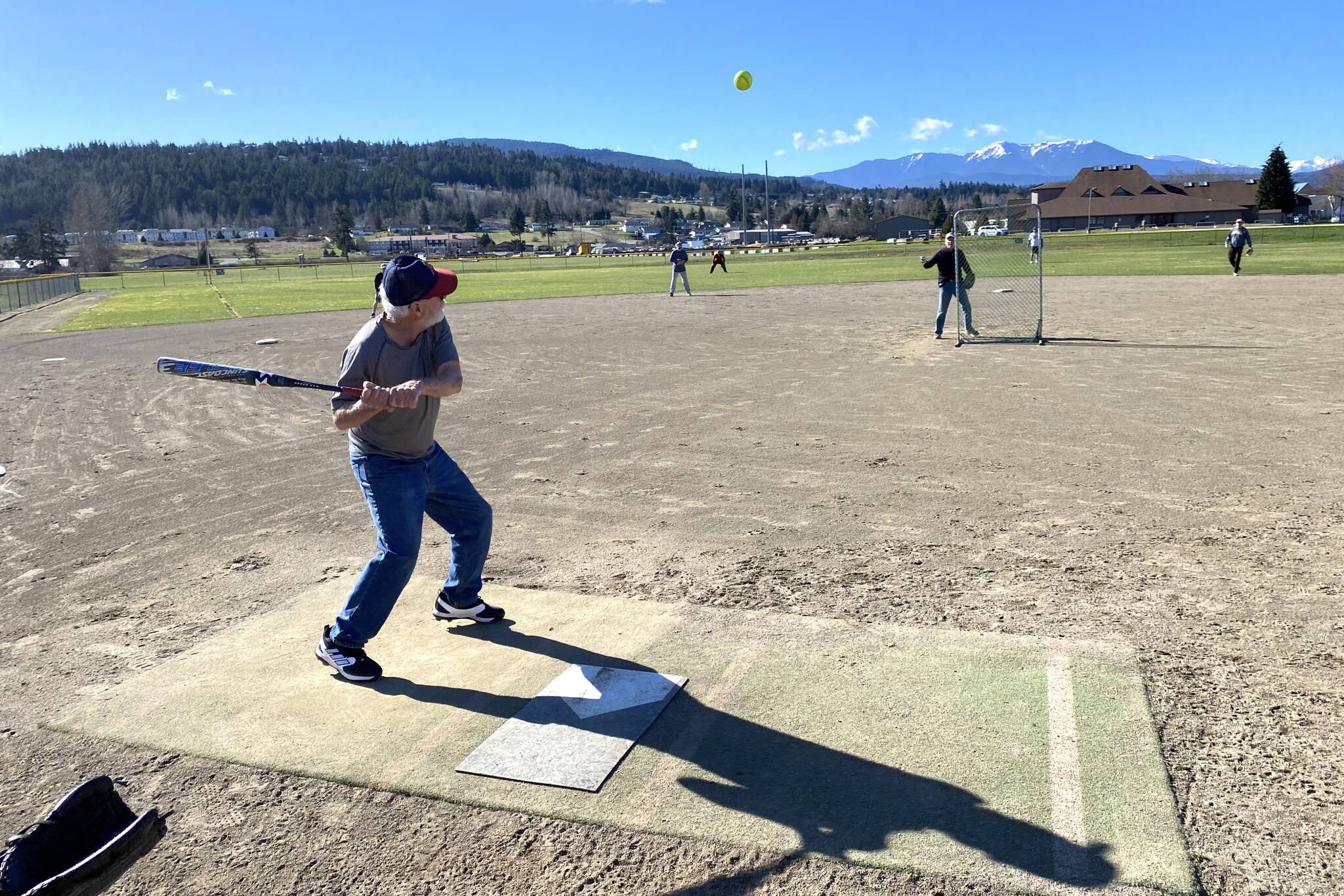 Photo by Patrick Slattery/ Senior Softball Grey Wolves, a co-ed recreational league, warms up at 8:30 a.m. and plays games at 9:15 a.m. each Tuesday and Thursday in Carrie Blake Community Park.