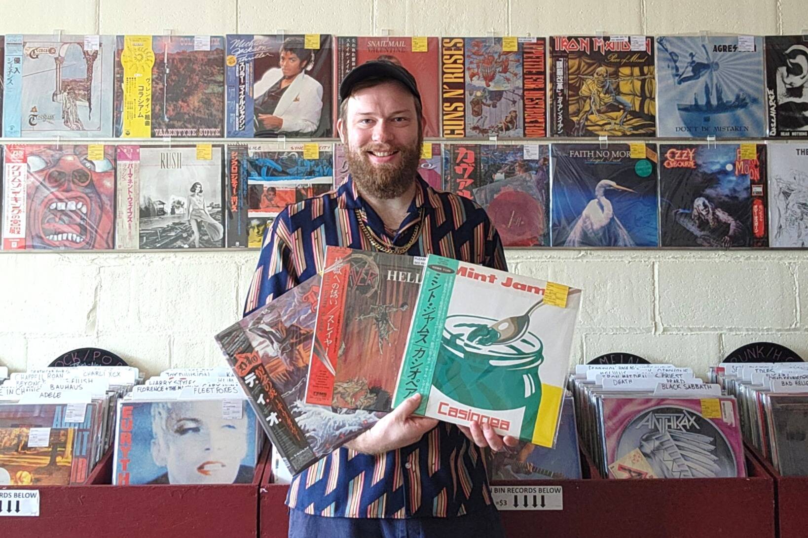 Photo courtesy Vinny Robbins 
Known for specializing in Japanese vinyl pressings, Vinny Robbins, Bremerton store owner of Beats N Cats Records, returns to the Sequim Record Show on June 7 as one of 25-plus vendors. He said Sequim seems to like heavy metal, hip-hop and jazz albums. He tries to bring some of every genre to record shows though, he said.