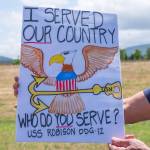 Sequim Gazette photo by Emily Matthiessen/ On Flag Day 2025, at least 2600 people turned out in Sequim for the "No Kings Nationwide Day of Defiance" a demonstration in response to actions of the federal government under President Donald Trump, organized by Indivisible Sequim for two hours at the intersection of West Washington Street and Priest Road. Police and participants reported the event as peaceful.