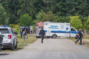 Sequim Gazette photo by Emily Matthiessen/ No injuries were reported in the Tuesday, June 17, standoff that ended with the arrest of Justin Cox.