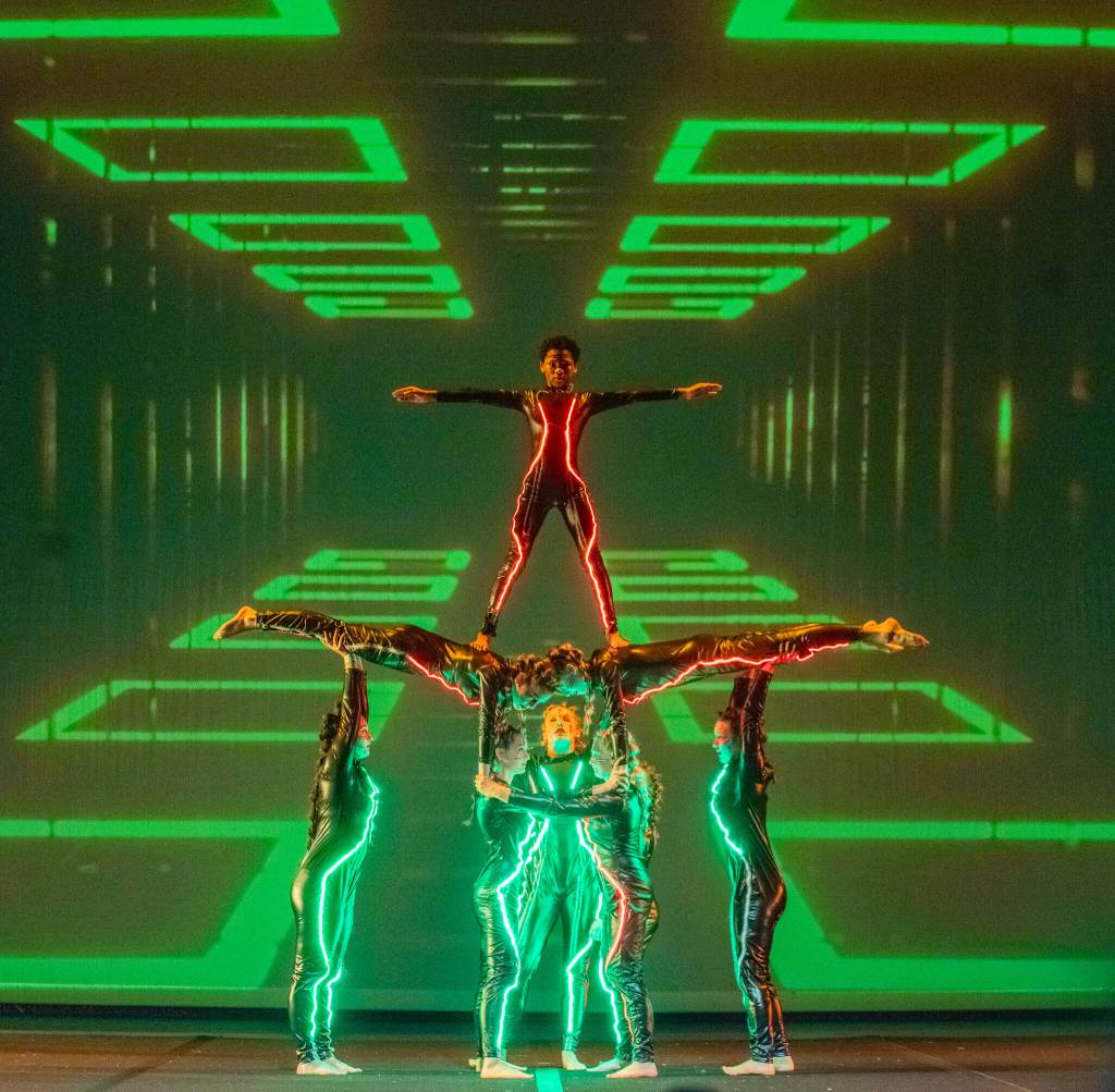 Photo by Emily Matthiessen/ The young people of Sequim Acrobatics, led by teachers Alicia Laxson, Logan Laxson, Mia Underwood and other adults, performed a professional-level show at Field Arts & Events Hall in Port Angeles June 20-22 in an original production called CircuiTree.