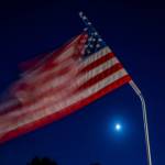 Sequim Gazette photo by Emily Matthiessen/ The Star Spangled Banner doth wave, over Sequim at the close of the Independence Day celebrations on Friday.