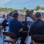 Sequim Gazette Photo by Emily Matthiessen/ Five bands played for those attending the Independence Day celebration at Carrie Blake Community Park in Sequim, beginning with the Sequim City Band directed by Tyler Benedict.