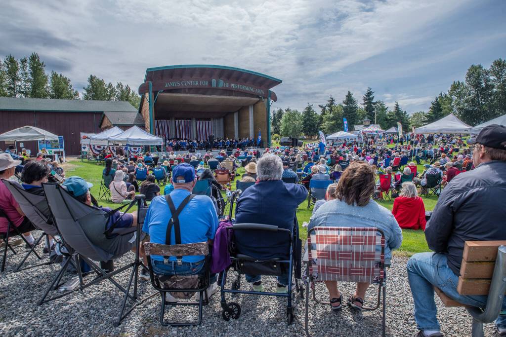 Sequim Gazette Photo by Emily Matthiessen/ Five bands played for those attending the Independence Day celebration at Carrie Blake Community Park in Sequim, beginning with the Sequim City Band.