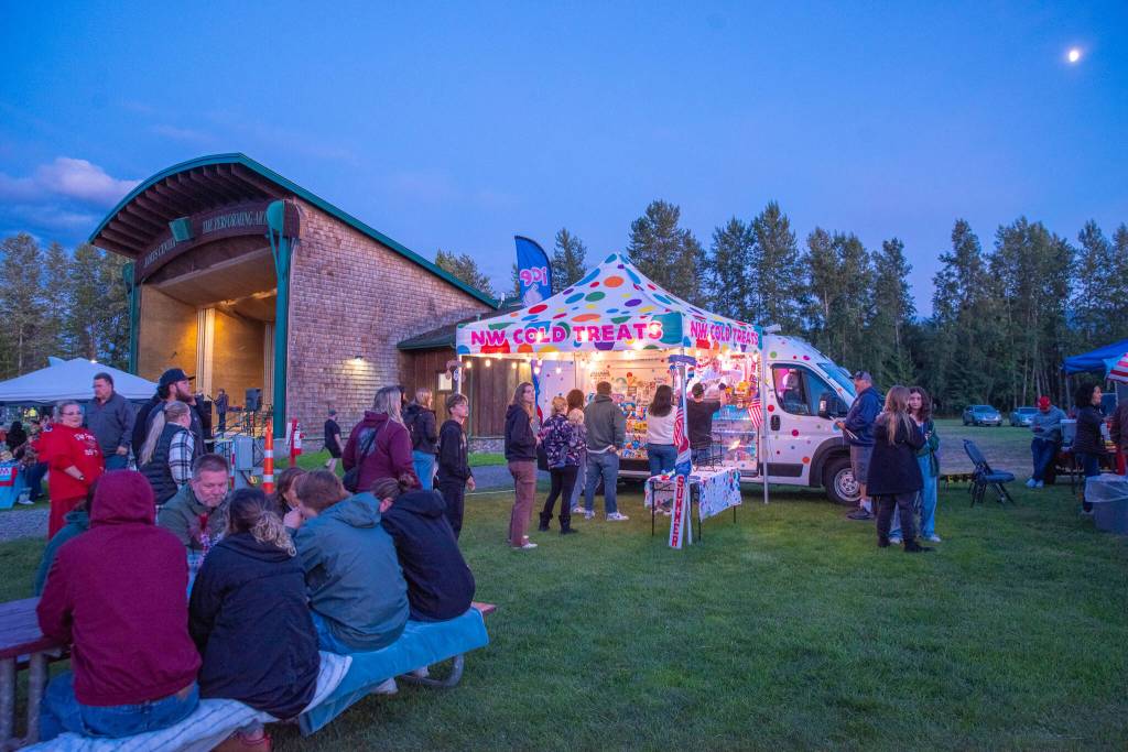 Sequim Gazette photo by Emily Matthiessen/ NW Cold Treats had a steady stream of customers during the Independence Day celebration at Carrie Blake Community Park on Friday.