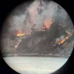 Photo courtesy of Angie Ducharme/ Contributor Angie Ducharme captures a photo of the fire along the 3000 block of East Sequim Bay Road late on July 5. Firefighters report that fireworks caused the fire, and crews with FD3 and the Department of Natural Resources fought and monitored the fire through 2 p.m. July 6.