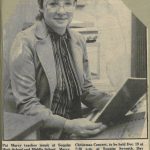 Photo courtesy of Faith Lutheran Church/ This news clipping of Pat Marcy from 1984 announces her selection to lead the Sequim Community Christmas Chorus that December.