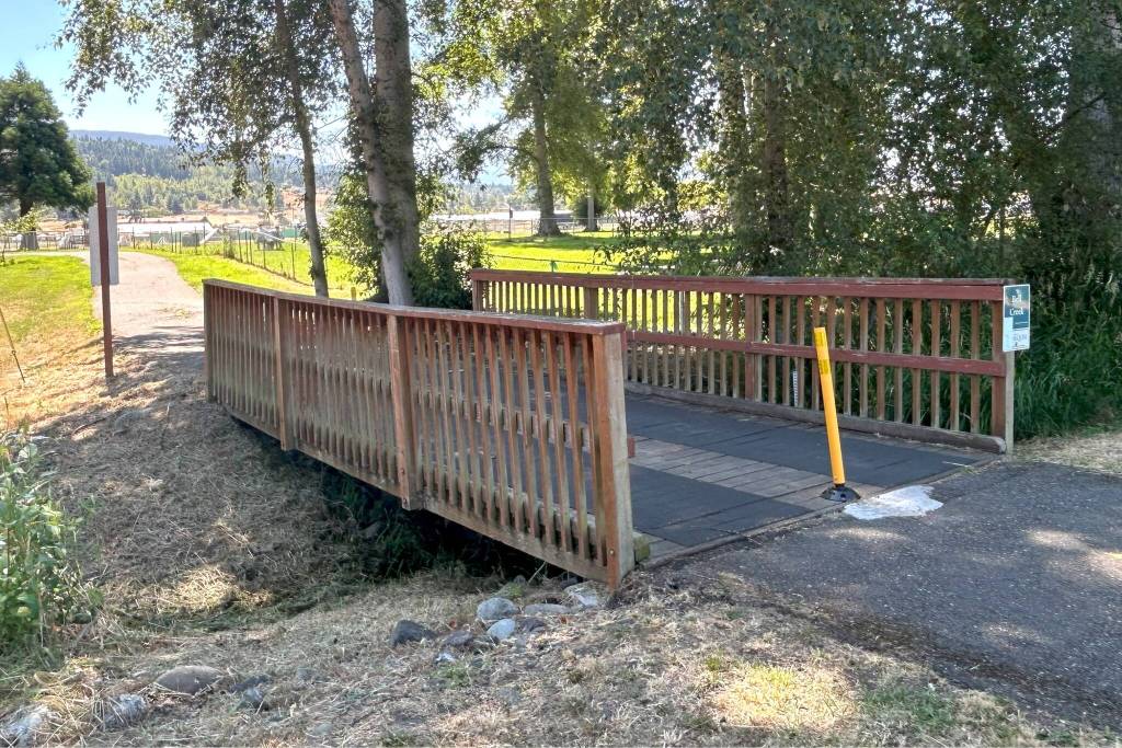 This bridge along the Olympic Discovery Trail will be replaced once the City of Sequim receives a permit from the Department of Fish and Wildlife, city staff report.
