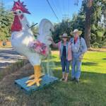 Photo courtesy of Janet Real/
This large rooster at hole #2, courtesy of Dave and Trisha Bekkevar (pictured), will welcome participants in Saturdays annual Drive for the Cure fundraiser sponsored by the Sunland Womens Golf Association.