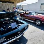 Angie Ianum, left, and Don Trestle check out a Chevy Camaro.