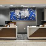 Sequim Gazette photo by Matthew Nash/ The Holiday Inn Express & Suites front desk was part of a recent remodel, and staff are happy to say if you call the hotels main line at 360-681-8756, youll always be in touch with a real person.