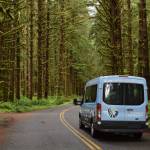 Photo courtesy of Olympic Hiking Company/ An Olympic Hiking Company van transports a group of hikers to the Hoh Rain Forest.
