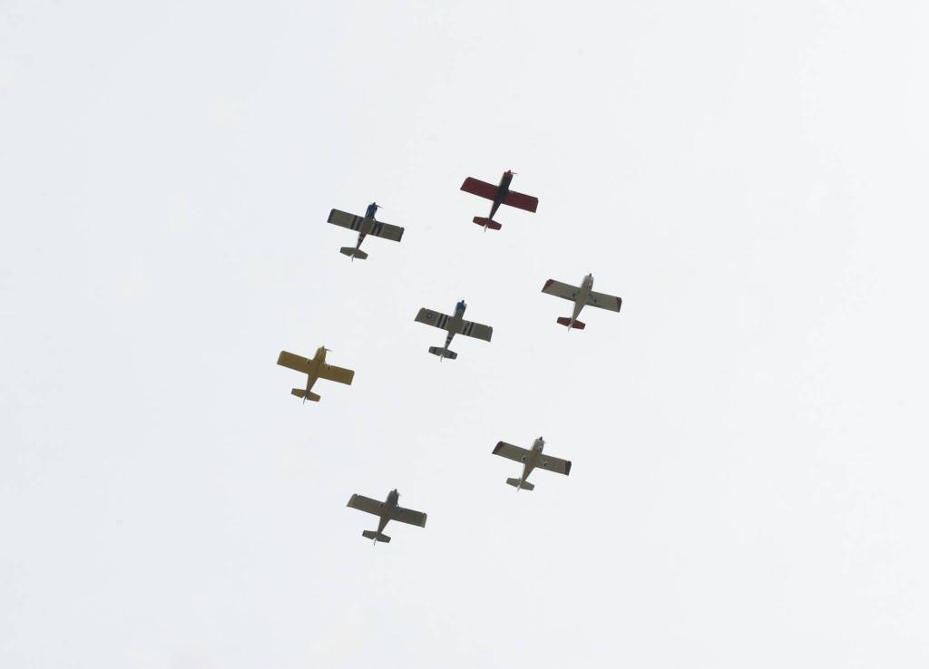 The West Coast Ravens and the Blackjacks flying together in perfect formation.