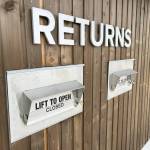 Sequim Gazette photo by Matthew Nash/ Media returns are now connected to the front of the Sequim Library and are about 10 steps from the parking lot.