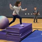 Photo courtesy of the Boys & Girls Clubs of the Olympic Peninsula
Vera Eksteen masters an obstacle course at the Sequim Boys & Girls Club while Hunter Brown, left, and Rome Martin look on.